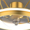 Crown Shape LED Chandelier with Remote Control Gold Fan Light for Living Room