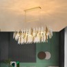 Feather Oval Pendant Light in Artistic Glass Chandelier