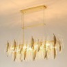 Feather Oval Pendant Light in Artistic Glass Chandelier