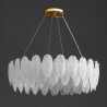 Feather Round Pendant Light Artistic Glass Chandelier