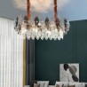 Creative Glass Leaf Chandelier European Iron Pendant Light