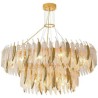 Feather Round Pendant Light Artistic Glass Chandelier