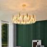 Feather Round Pendant Light Artistic Glass Chandelier