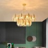 Feather Round Pendant Light Artistic Glass Chandelier