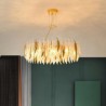 Feather Round Pendant Light Artistic Glass Chandelier