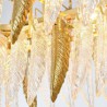 Feather Round Pendant Light Artistic Glass Chandelier