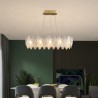 Feather Round Pendant Light Artistic Glass Chandelier