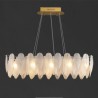 Feather Round Pendant Light Artistic Glass Chandelier