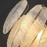 Feather Round Pendant Light Artistic Glass Chandelier