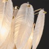 Feather Round Pendant Light Artistic Glass Chandelier