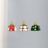 Colorful Glass Pendant Light Retro Style Decorative Bedroom Bedside Hanging Light