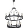 12-Light Industrial Country Style Round Pendant Light Fixture For Dining Room