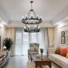 12-Light Industrial Country Style Round Pendant Light Fixture For Dining Room