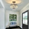 For Hallway, Modern Crystal Chandelier 3 Light Semi Flush Mount Ceiling Light