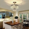 For Hallway, Modern Crystal Chandelier 3 Light Semi Flush Mount Ceiling Light