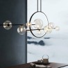 Living Rooms, Bedrooms, and Kitchens Modern Metal Chandelier Clear Glass Bubbles Pendant Lamp