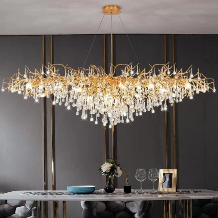 Gold Modern Ceiling Hanging Lamp Luxury LED Crystal Chandeliers For Dining Living Room