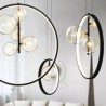 Modern Parlor Dining Room Bar New Nordic Glass Bubbles Circle Led Chandelier