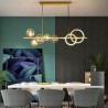 Black Long Bracket Lamp with Modern Glass Bubble Dining Room Pendant Light