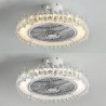 For Bedroom Crystal Ceiling Fan Light Gold Round LED Ceiling Lamp