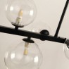 Black Long Bracket Lamp with Modern Glass Bubble Dining Room Pendant Light