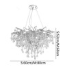 Luxury Gold Living Room LED Pendant Light Nordic Crystal Chandelier Flower Round Shade