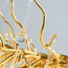 Luxury Gold Living Room LED Pendant Light Nordic Crystal Chandelier Flower Round Shade