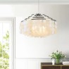 White Shell Shade Ceiling Pendant Lighting For Dining Room Modern Raindrop Chandelier