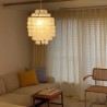 For Dining Room, Modern Classic Pendant Light White Shell Shade Lamp