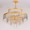 Gold Crystal Pendant Light 4 Tiers Living Room Ceiling Lighting x 7 Light