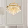 Gold Crystal Pendant Light 4 Tiers Living Room Ceiling Lighting x 7 Light