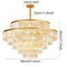 Gold Crystal Pendant Light 5 Tiers Living Room Ceiling Lighting x 7 Light