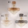 For Living Room Hotel Modern Crystal Pendant Light Round Ceiling Lighting Fixture