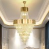 For Living Room Bedroom European Crystal Pendant Light Conical Hanging Lamp