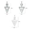 For Living Room Bedroom European Crystal Pendant Light Conical Hanging Lamp