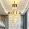 For Living Room Bedroom European Crystal Pendant Light Conical Hanging Lamp