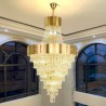 For Living Room Bedroom European Crystal Pendant Light Conical Hanging Lamp