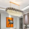 Luxury Oval Hanging Light K9 Crystal Pendant Light for Villa Hotel Living Room