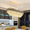 Luxury Oval Hanging Light K9 Crystal Pendant Light for Villa Hotel Living Room