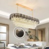 Luxury Oval Hanging Light K9 Crystal Pendant Light for Villa Hotel Living Room