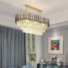 Luxury Oval Ceiling Light with Modern Crystal Pendant Light for Villa Hotel Living Room