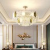 Living Room Hotel Luxurious Leaf Pendant Light Crystal Ceiling Light Fixture