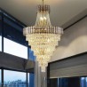 Elegant Hanging Light For Living Room Bedroom Conical Crystal Pendant Light