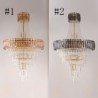 For Living Room Bedroom European Elegant Crystal Pendant Light Conical Ceiling Light