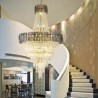 For Living Room Bedroom European Elegant Crystal Pendant Light Conical Ceiling Light