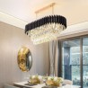 Oval Crystal Pendant Light Fixture For Living Room Dining Room