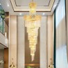 Living Room Hotel Stairs Villa European Crystal High Ceiling Pendant Light