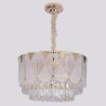 Lacy Round Ceiling Lighting Fixture with Crystal Pendant Light for Living Room Bedroom