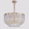 Lacy Round Ceiling Lighting Fixture with Crystal Pendant Light for Living Room Bedroom