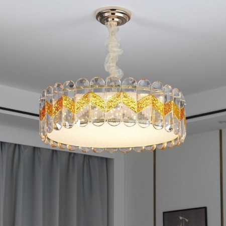 Crystal Round Ceiling Light Fixture for Living Room Dining Room European LED Pendant Light